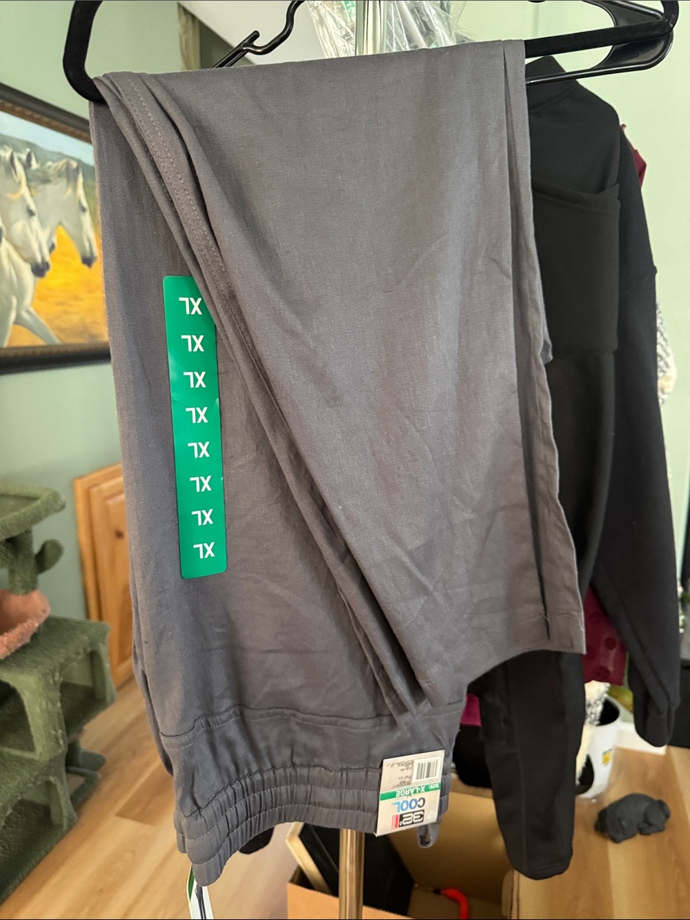 Women’s XL NWT Gray Elastic-Waist Bottoms - Comfortable Everyday Pants
